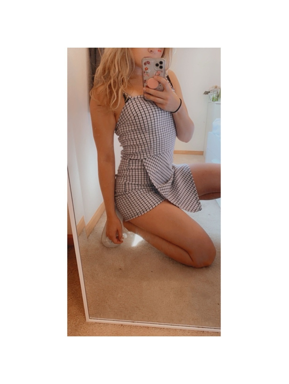 Garage Nicole romper in purple gingham